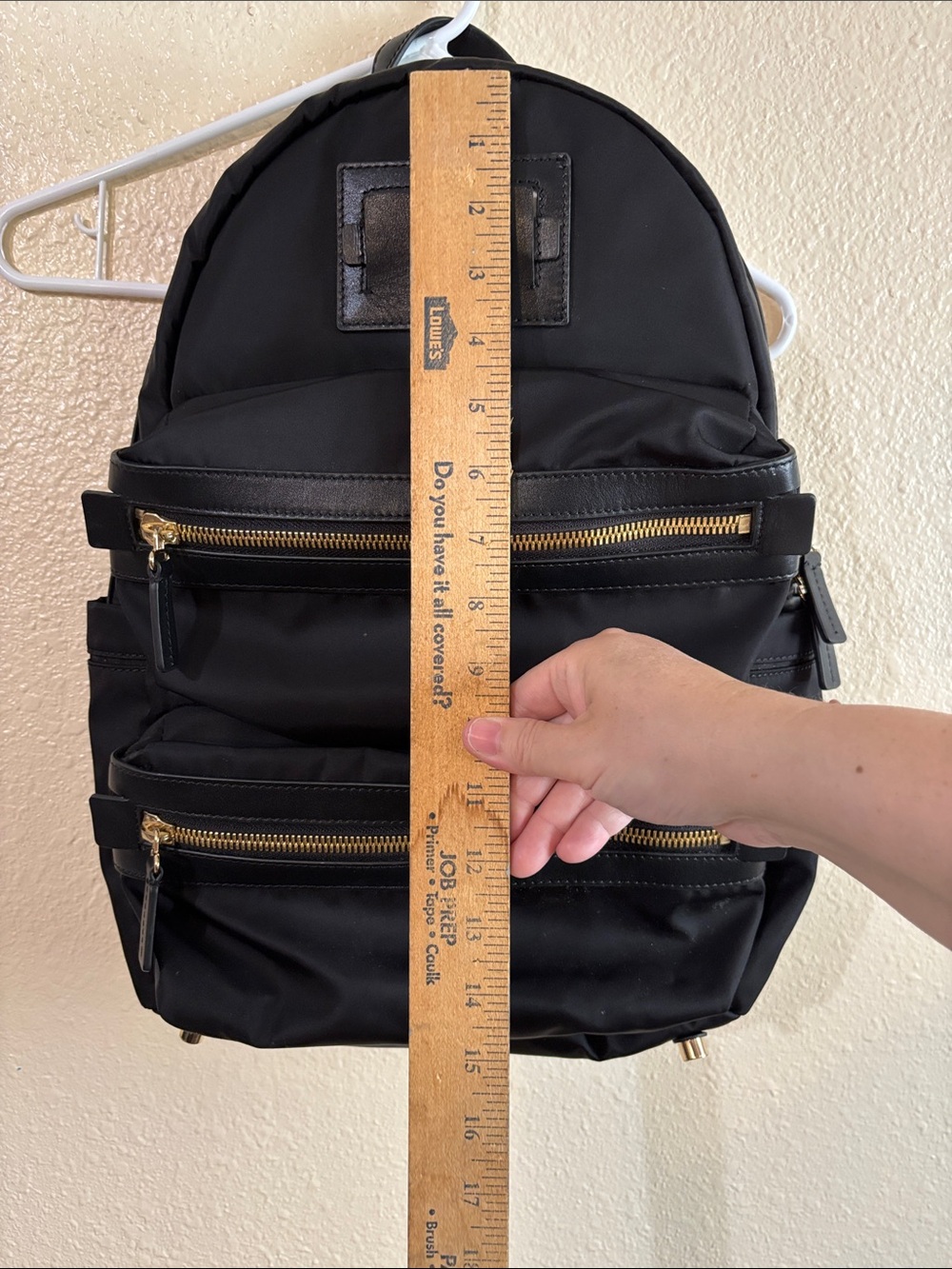 caraa Black Backpack with Gold Zippers - Picture 7 of 12